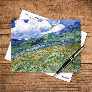 Wheat Fields Mountains Vincent van Gogh Postcard
