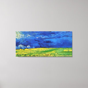 Wheat Fields Under Clouded Sky Van Gogh Canvas Print