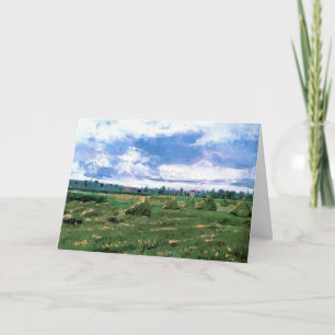 Wheat Fields with Haystacks by Vincent van Gogh Card