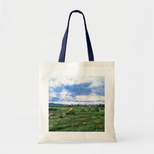 Wheat Fields with Haystacks by Vincent van Gogh Tote Bag