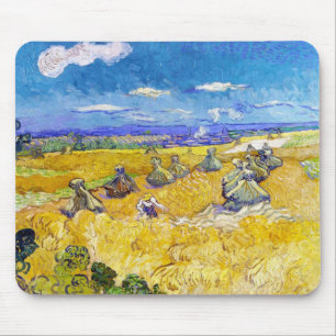 Wheat Fields with Reaper  Van Gogh Vincent Mouse Mat