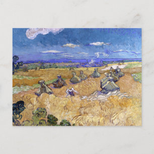 Wheat Fields with Reaper   Vincent van Gogh Postcard