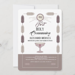 Wheat Frame Communion Invitation