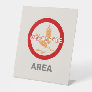Wheat Free Area Customised Food Allergy Alert Pedestal Sign