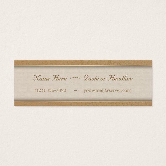 Wheat Gold Embossed Leaf Vines Mini Business Card