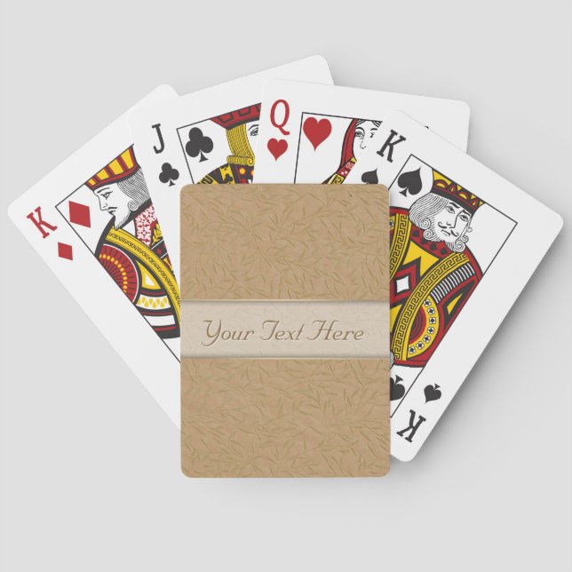 Wheat Gold Embossed Leaf Vines Playing Cards (Back)