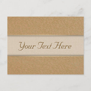 Wheat Gold Embossed Leaf Vines Postcard