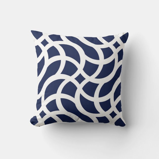 Wheat Knot - Navy Cushion (Front)