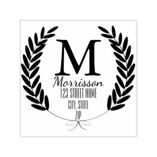 Wheat Laurels Personalised Self-inking Stamp