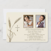 Wheat Religious Two Photo Invitation