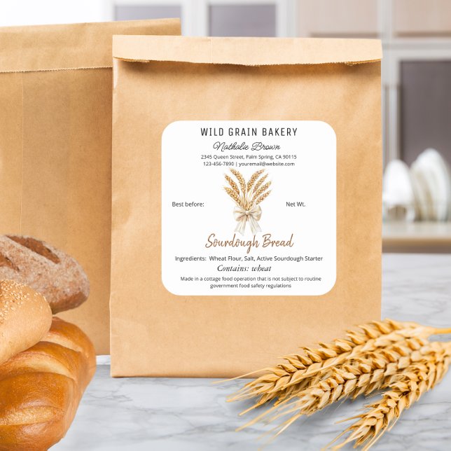 Wheat Sourdough Bread Cottage Law Food Square Sticker (Creator Uploaded)