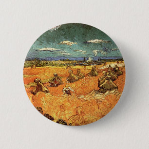 wheat Stacks with Reaper 6 Cm Round Badge