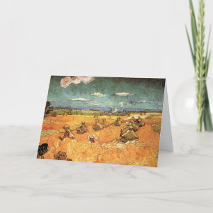 Wheat Stacks with Reaper by Vincent van Gogh Card