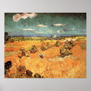 Wheat Stacks with Reaper by Vincent van Gogh Poster