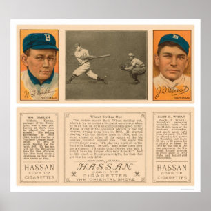 Wheat Strikes Out Dodgers Baseball 1912 Poster