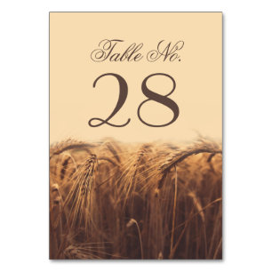 Wheat table number cards
