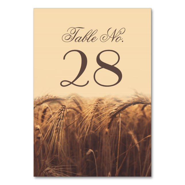 Wheat table number cards (Front)