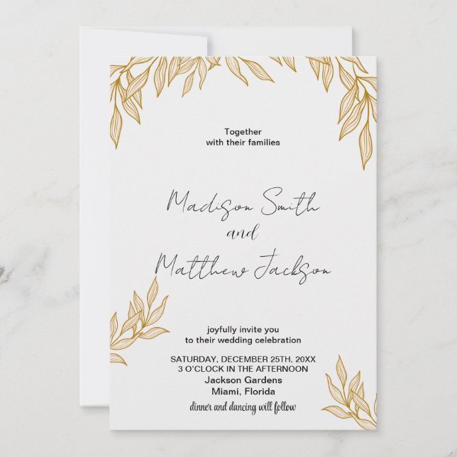 Wheat Wedding Invitations (Front)