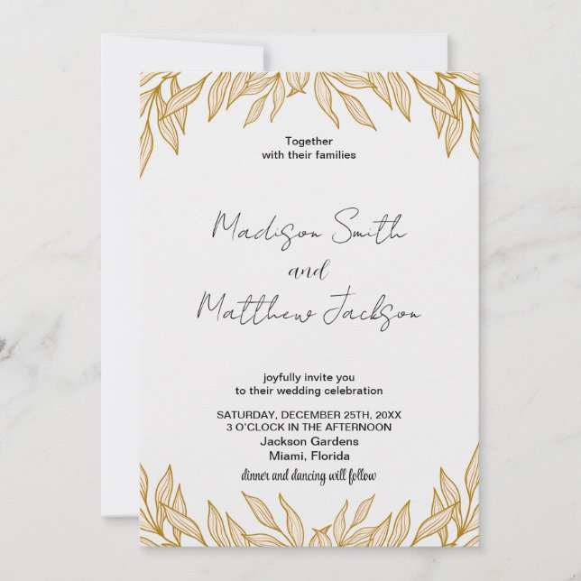 Wheat Wedding Invitations (Front)