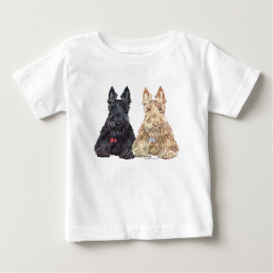Wheaten and Black Scottie Dogs Baby T-Shirt