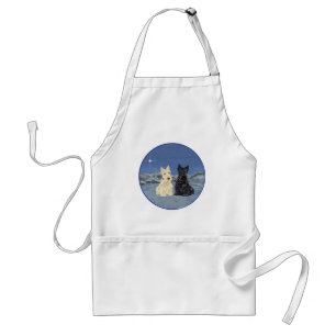 Wheaten Black Scotties Christmas Standard Apron
