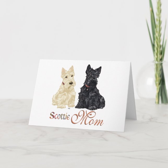 Wheaten & Black Scotties Mother's Day Card (Front)