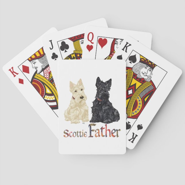 Wheaten & Black Scottish Terriers Father Playing Cards (Back)
