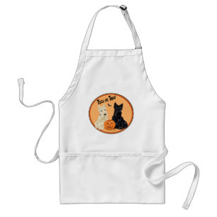 Wheaten & Black Scottish Terriers Halloween Standard Apron