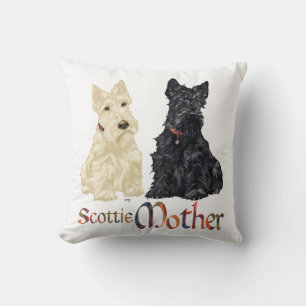 Wheaten & Black Scottish Terriers Mother Cushion