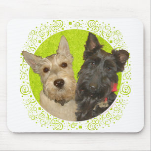 Wheaten & Black Scottish Terriers Mouse Mat