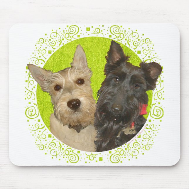 Wheaten & Black Scottish Terriers Mouse Mat (Front)