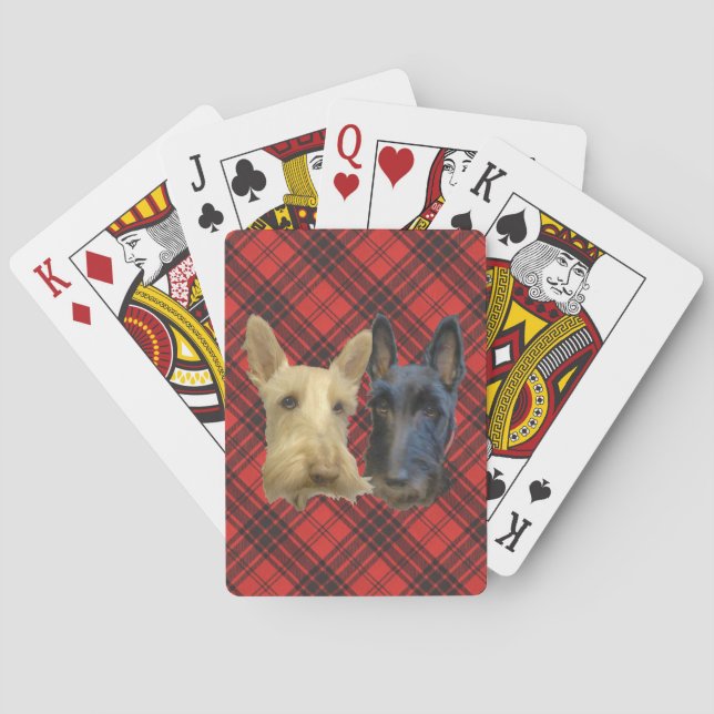 Wheaten & Black Scottish Terriers Playing Cards (Back)