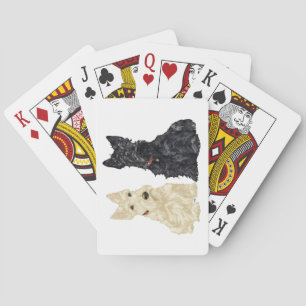 Wheaten & Black Scottish Terriers Playing Cards