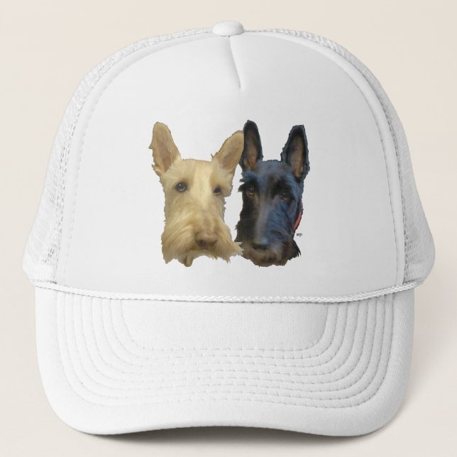 Wheaten & Black Scottish Terriers Trucker Hat (Front)