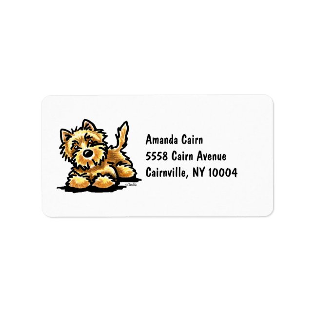 Wheaten Cairn Terrier Art Label (Front)