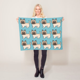 Wheaten Cairn Terrier Cartoon Dog Fleece Blanket
