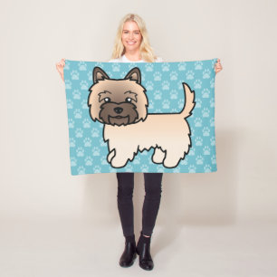 Wheaten Cairn Terrier Cartoon Dog Fleece Blanket