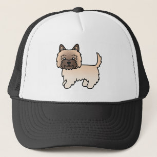 Wheaten Cairn Terrier Cartoon Dog Illustration Trucker Hat