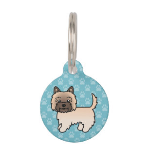 Wheaten Cairn Terrier Cartoon Dog Pet Tag