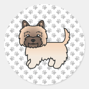 Wheaten Cairn Terrier Cute Cartoon Dog Classic Round Sticker