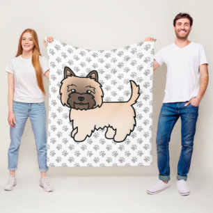 Wheaten Cairn Terrier Cute Cartoon Dog Fleece Blanket