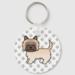 Wheaten Cairn Terrier Cute Cartoon Dog Key Ring