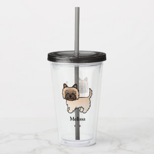Wheaten Cairn Terrier Cute Cartoon Dog & Name Acrylic Tumbler