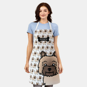 Wheaten Cairn Terrier Cute Cartoon Dog & Name Apron