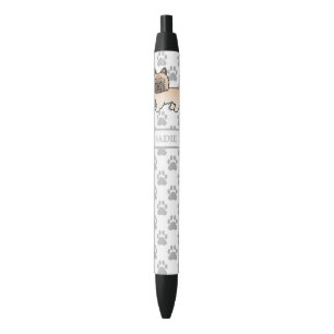 Wheaten Cairn Terrier Cute Cartoon Dog & Name Black Ink Pen