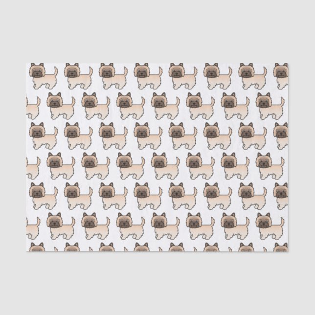 Wheaten Cairn Terrier Cute Cartoon Dog Pattern Tissue Paper (Front)