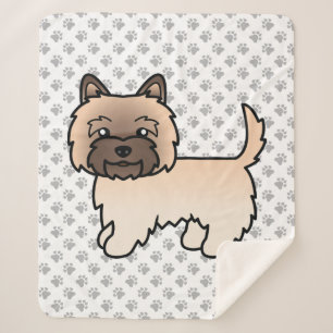 Wheaten Cairn Terrier Cute Cartoon Dog Sherpa Blanket