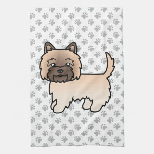 Wheaten Cairn Terrier Cute Cartoon Dog Tea Towel