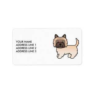 Wheaten Cairn Terrier Cute Cartoon Dog & Text Label