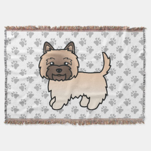 Wheaten Cairn Terrier Cute Cartoon Dog Throw Blanket